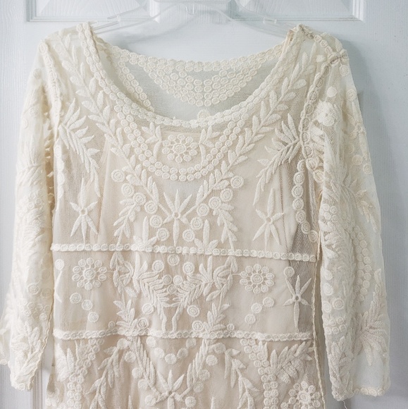 Express Cream Lace Dress - Picture 3 of 6
